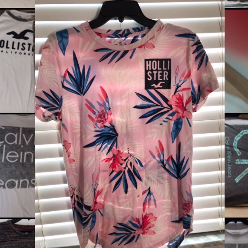 Pink floral holister T-shirt